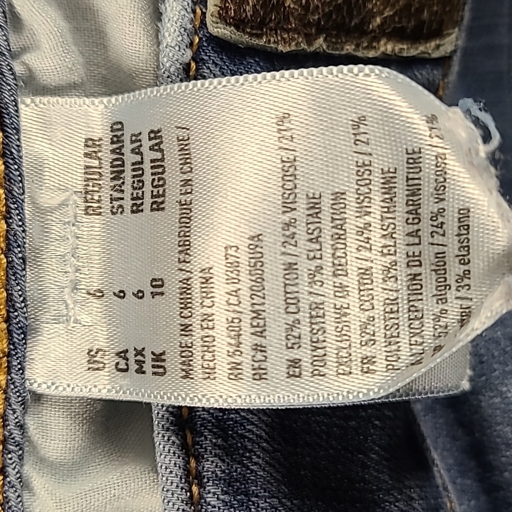 AMERICAN EAGLE VINTAGE 6x28 GIRLS WOMEN'S DENIM DISTRESSED STRETCH JEGING JEANS - Picture 6 of 8